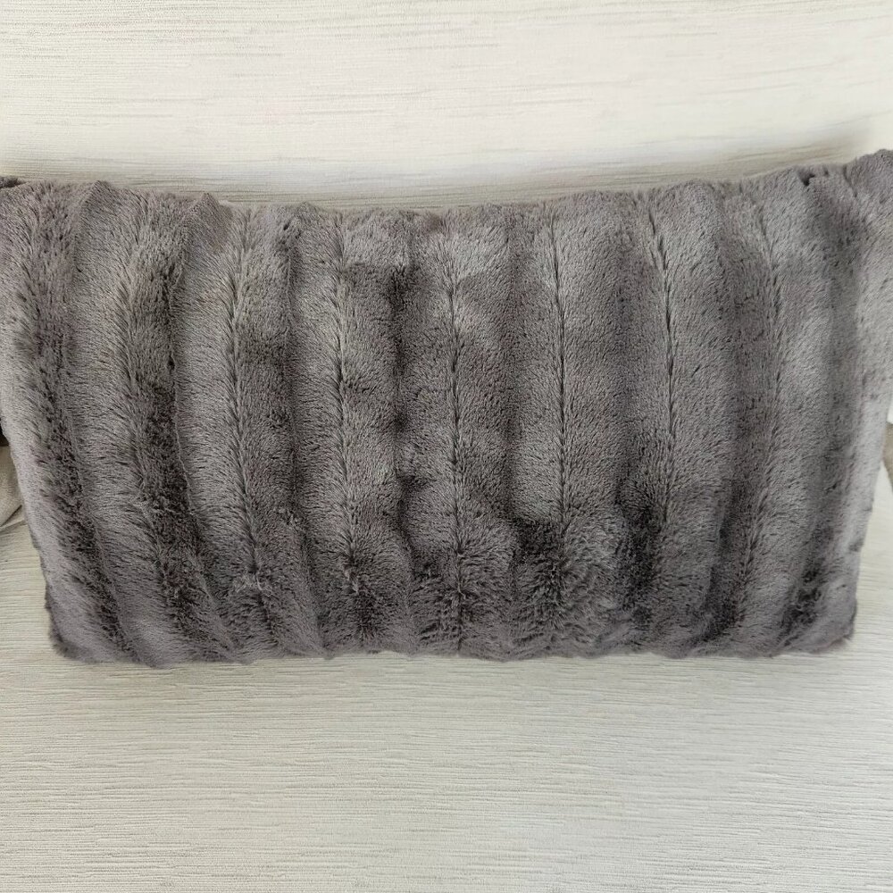 Aviva Stanoff textured dark gray 10 x 20" toss pillow high end